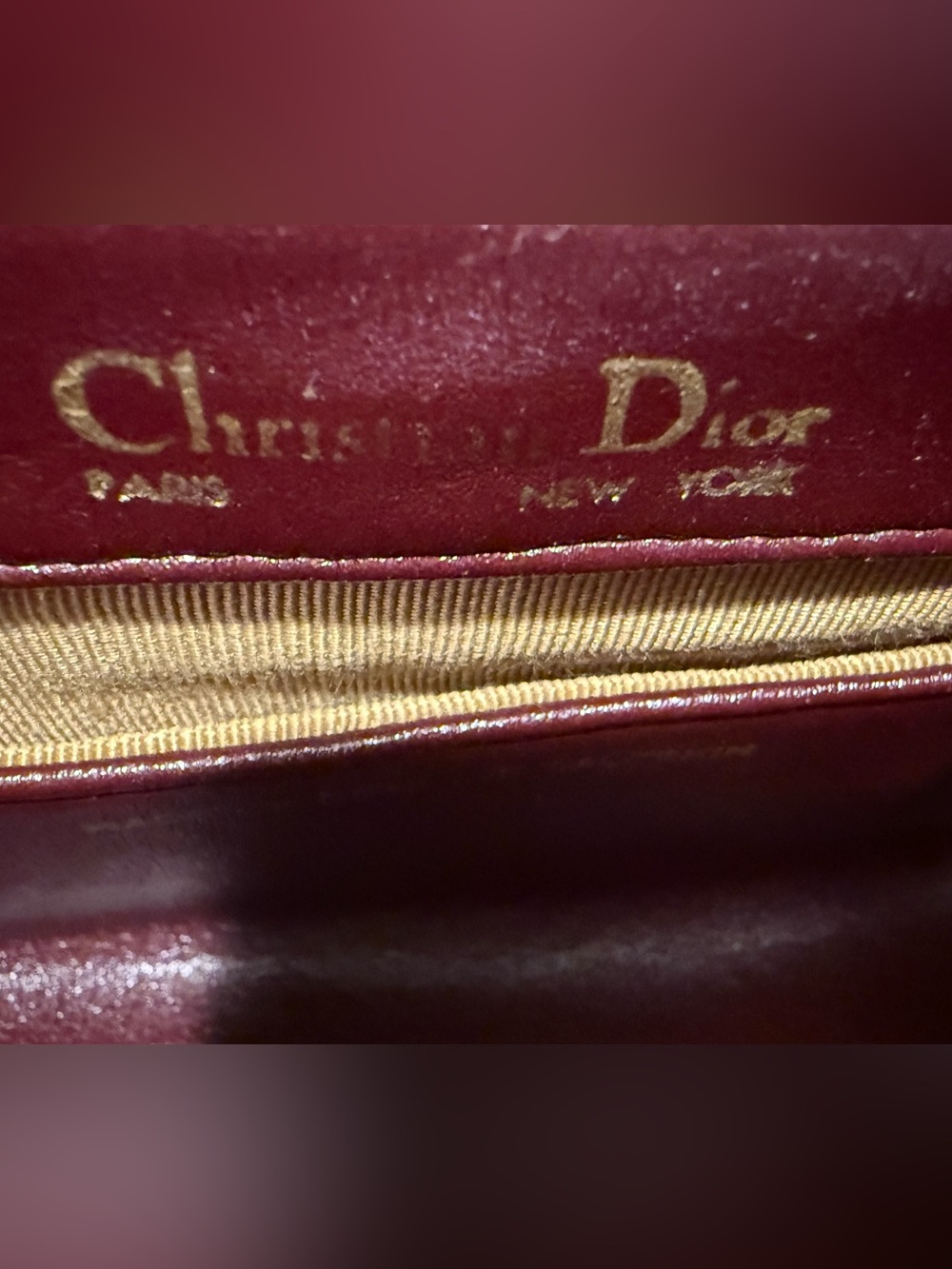 Christian Dior Vintage Burgundy Leather Shoulder Bag - Picture 4 of 13